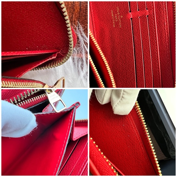 LOUIS VUITTON Zippy Long Wallet Retiro Around Monogram M61854 Red Cerise Purse - Picture 17 of 17